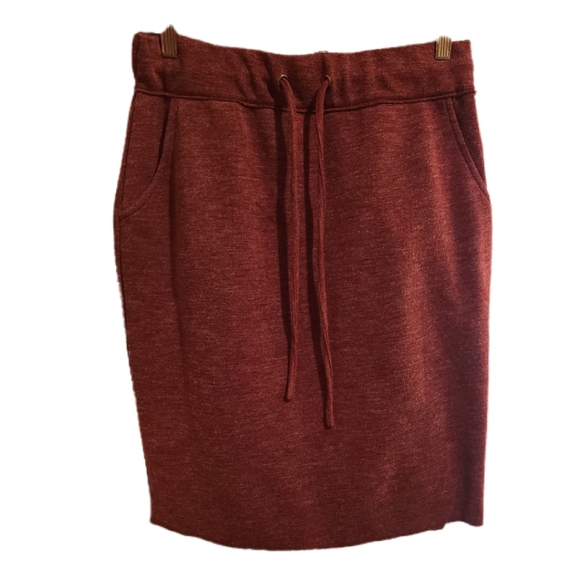 BENANCY BURGUNDY HIGH WAIST STRETCH PENCIL SKIRT - Picture 5 of 5